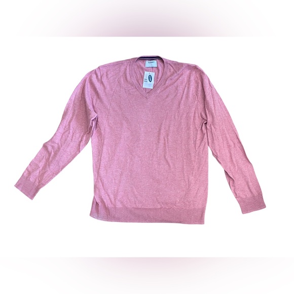 Old Navy Men’s Ribbed Knit Soft Washed V Neck Pink Sweater Large - Picture 1 of 4